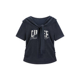 Women's Shirred Knit Top with Chenille Embroidery
